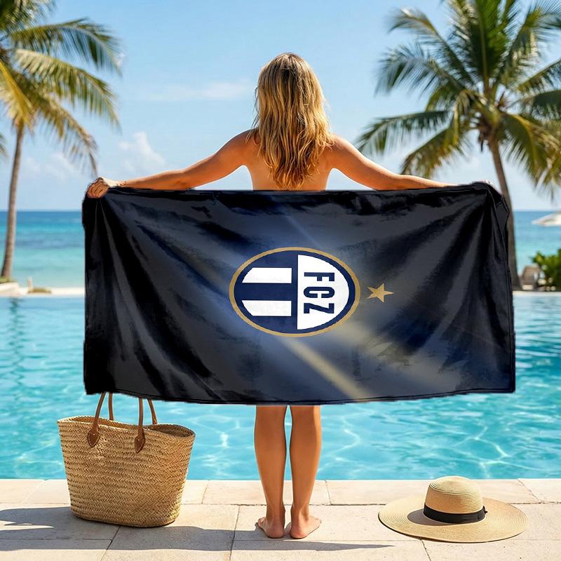 FC Zürich Print Quick Dry Beach Towel Microfiber Absorbent Portable Travel Swimming Towel