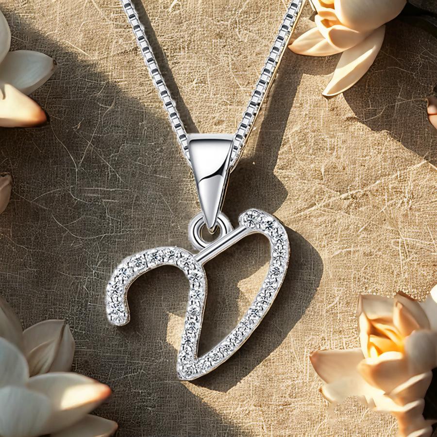 

Очаровательный алфавит, элегантный кулон, начальная буква V, простое изысканное ожерелье в виде сердца, мода, своими руками белый