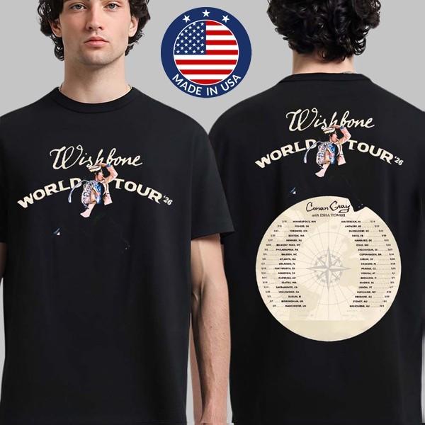 Conan Gray Wishbone World Tour 2026 TShirt Two Sided Tour Dates Unisex Tee Unisex T-Shirt M