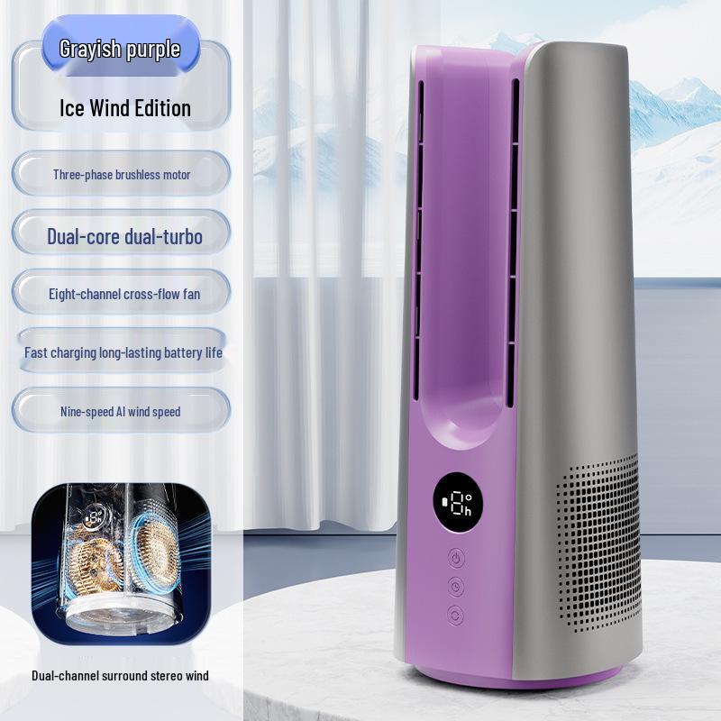 

Double Turbine Leafless Fan & Humidifier: Mini Dual Tower, High Wind, USB-Powered, Humidifying Spray Industry Leader, Custom Factory