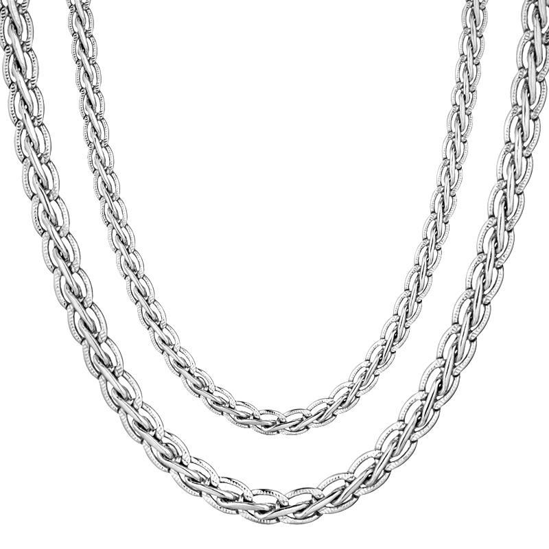 4mm Small Foxtail Chain Necklace Wholesale Gold Silver Plated Link Necklace For Men Women Stainless Steel Fashion Jewelry Gift
