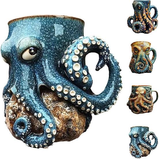 

3D дизайн восьминога/Кракена пивний кухоль для бару, ресторану та дому, колекціонер драконів, тематична вечірка, прикраса для напоїв, подарунок, середньовічний піратський пивний кухоль D
