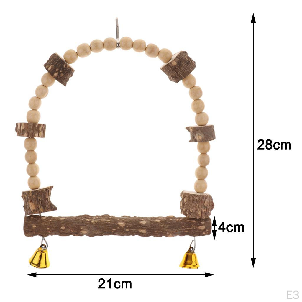 Natural Wooden Bird Perch Parrots toys Stand Holder Cage Hanging