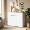 Sideboard, Large Cabinet Compartment, 3 Storage Compartments, Drawer, 106 x 30 x 81.2cm, White/Wood