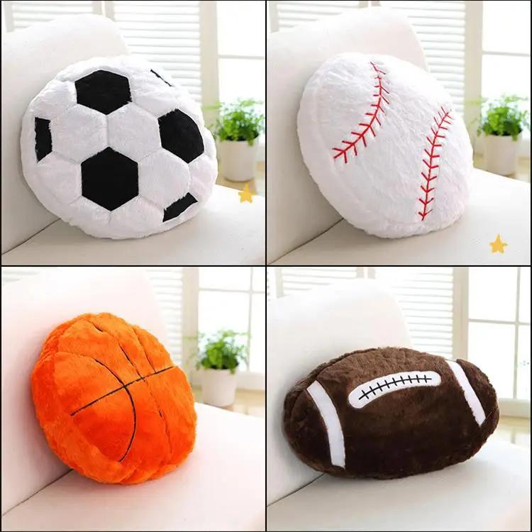 1pcs Basketball and Football-shaped Sports Plush Cushion Pillow Winter and Summer Style Gift for Friend Home Decor Pillow