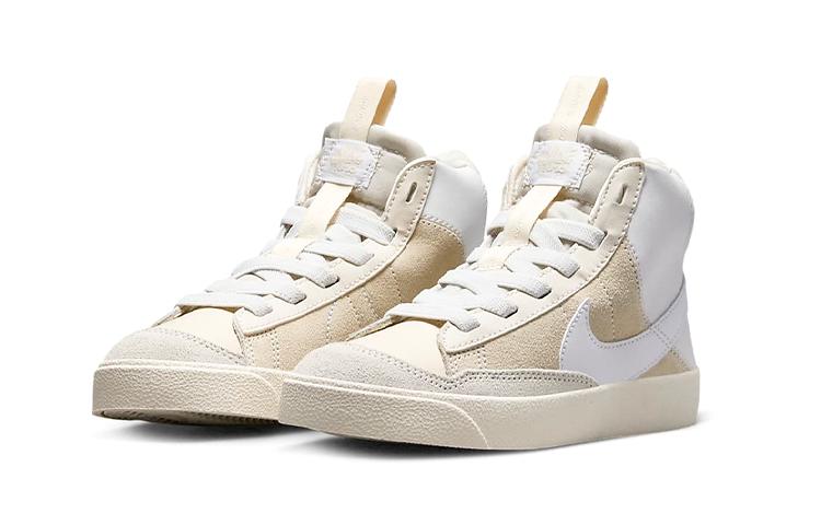 Nike Blazer '77 SE D Mid Top Kids' Skateboarding Shoes Beige Children Aged 3 7 Years Old DQ6085-100