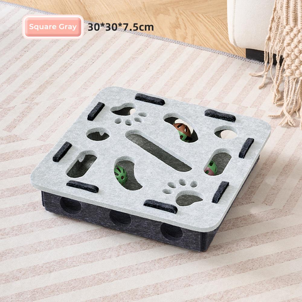 Cat Puzzle Toy Felt Puzzle Box Cat Exercise Toy with Ball Indoor Sports Entertainment Hunting Cat Toys for Indoor Cats