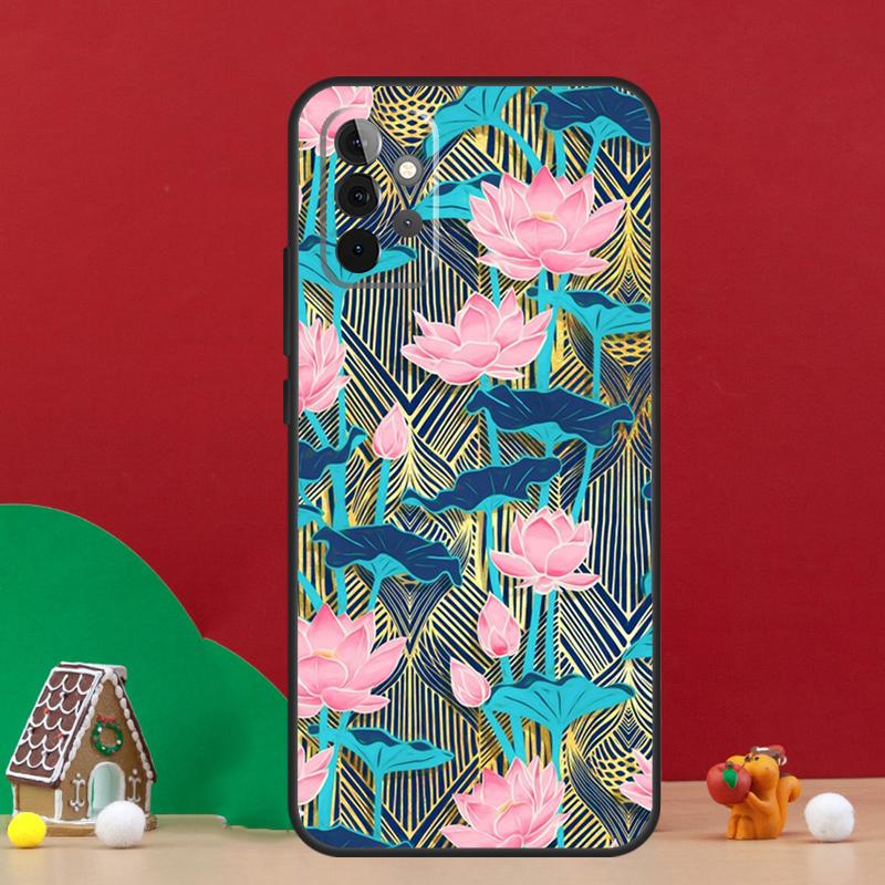 Lotus Flower Case For Samsung Galaxy A56 A33 A13 A36 A23 A52 A32 A12 A54 A34 A14 A16 A53 A15 A35 A55 A17