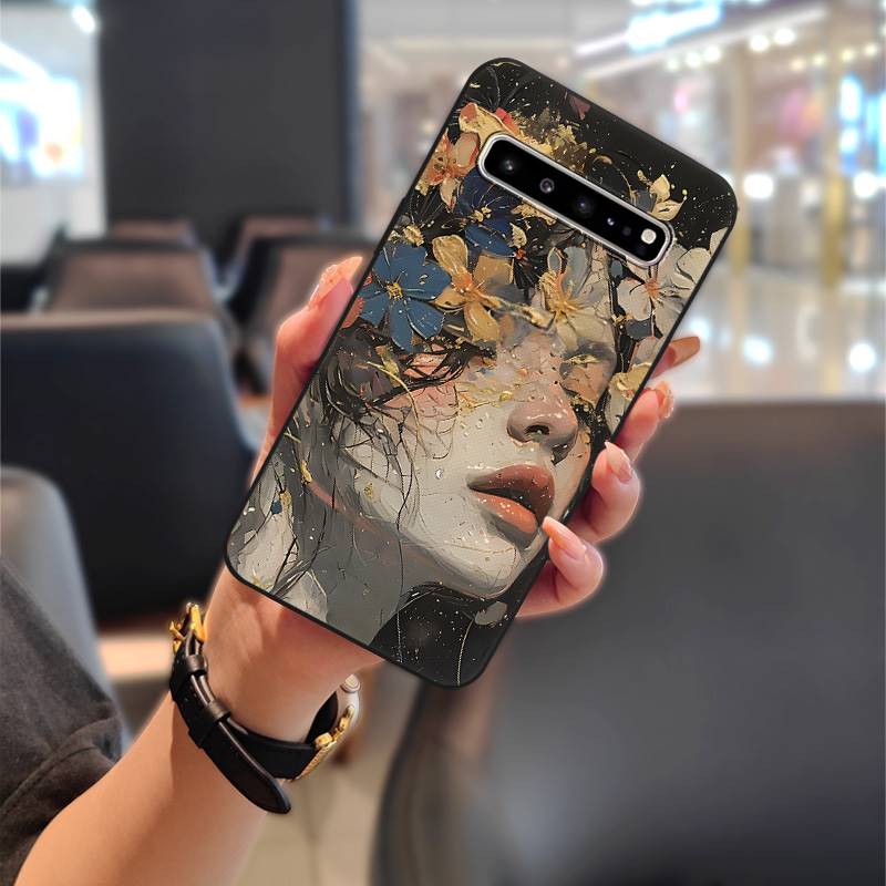 

Задня кришка Чохол для телефону з масляним живописом для Samsung Galaxy S10 5G/SM-G977N Мультяшний Протиударний Пилозахисний Брудовідштовхувальний квітка Samsung Galaxy S10 5G/SM-