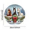 Christmas Stable Metal Wall Art Vintage Tin Sign Rustic Farmhouse Decor Kitchen Living Room Garden