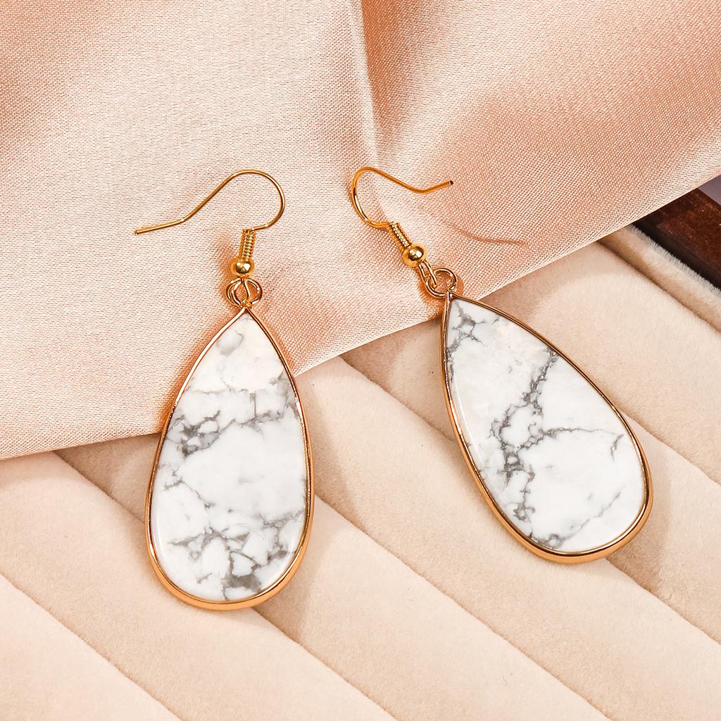 Natural Stone Earrings, Light Luxury High-end Earrings, Blue Pine, Green Eyed Stone Earrings, Accessories