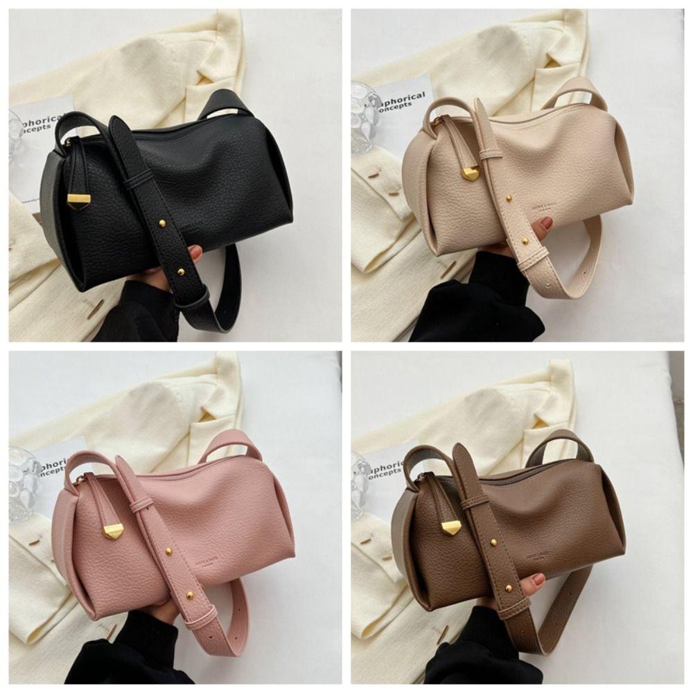 Large Capacity PU Dumpling Bag Pillow Bag Shoulder Bag Lichee Pattern Crossbody Bag  Girls/Female