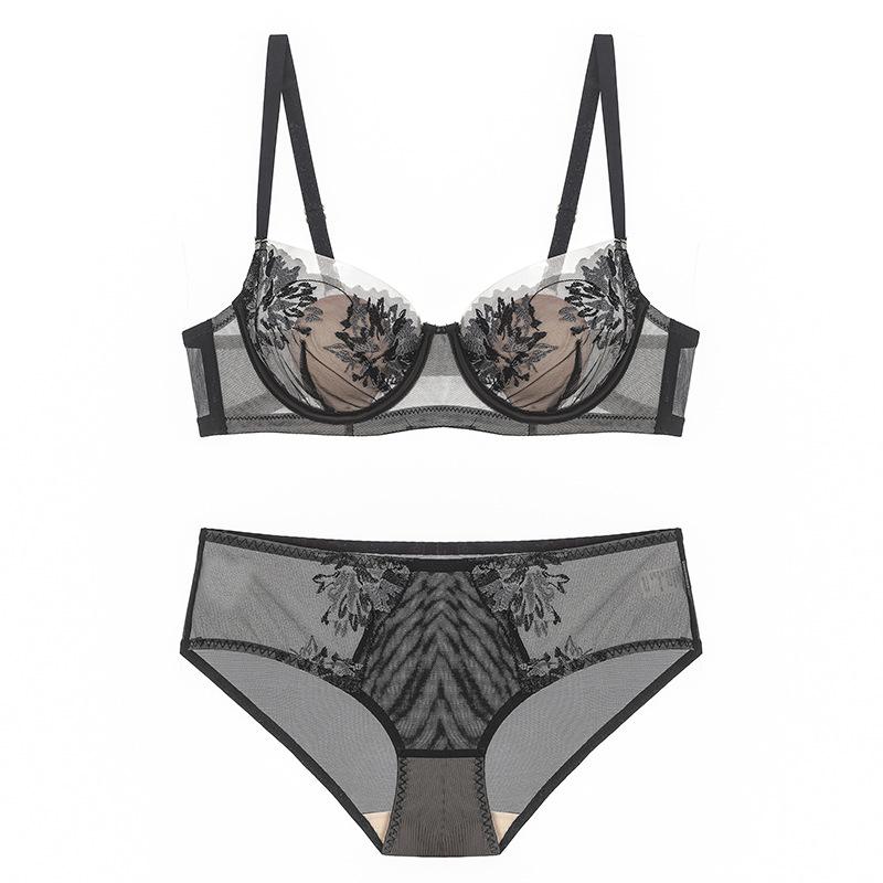 

Комплект бюстгальтера пуш-ап с французским кружевом и кроличьими ушками - Сексуальный, Удобный и Дышащий Bra-85C