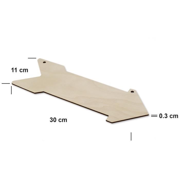 Lot De 5 Pendentifs En Forme De Flèches - Creative Deco - 30x11cm - Contreplaqué Non Peint