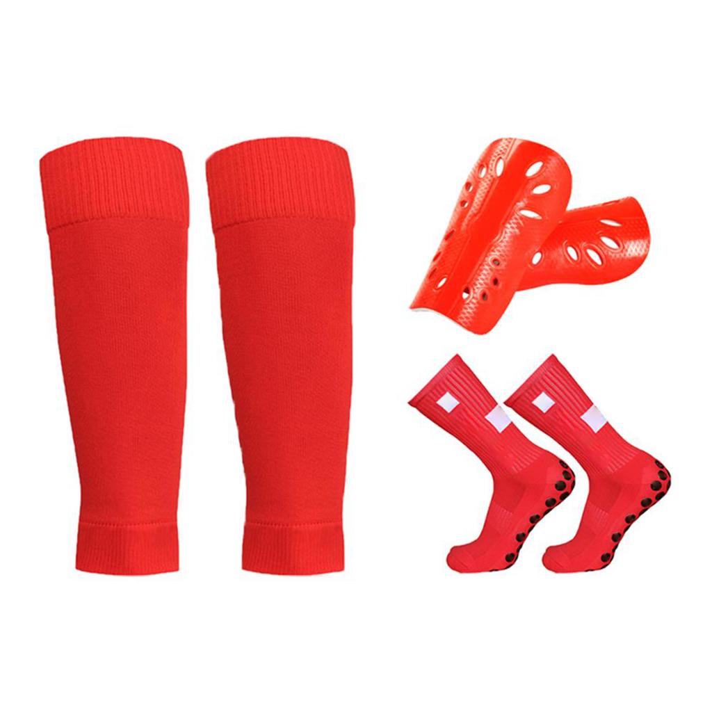Anti-Rutsch-Fußballsocken Wadenmanschetten und Beinschoner Set Outdoor-Sport Laufen Dehnbare Socken Athletische Fußsocken