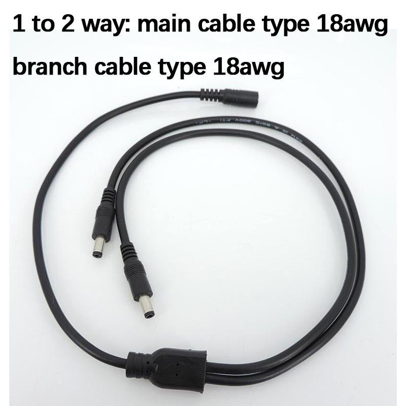 DC 1 Female To 2 3 4 5 Way 22awg 18awg Male Connector Power Supply Splitter Plug Adapter Cable Cord 5.5mmx2.1mm for Strip Light