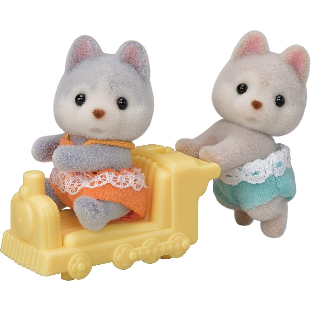 Sylvanian Families EPOCH Husky Twin Dolls 3 Years and Up Toy Dollhouse