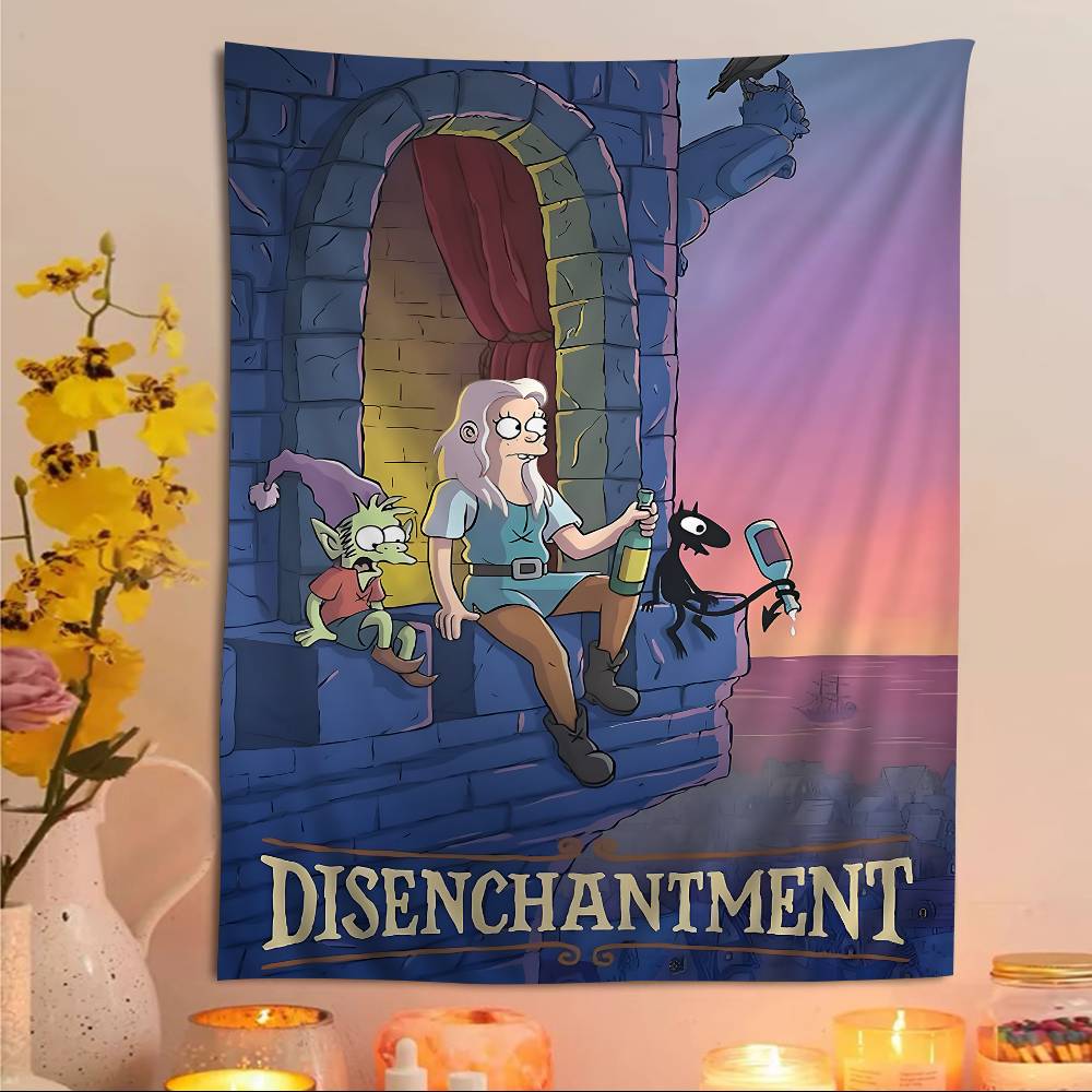 

Cartoon DDisenchantments Cartoon Tapestry Home Decoration Hippie Bohemian Decoration Divination Home Decor 74x94cm(29x37in)