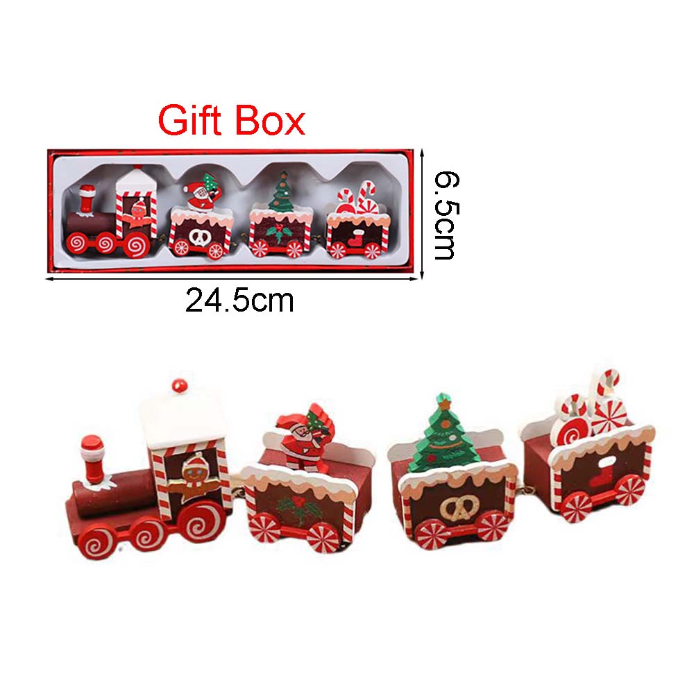 Christmas Wood Train Decoration,Christmas Ornaments With Moving Train,Home Noel,Happy New Year Gifts
