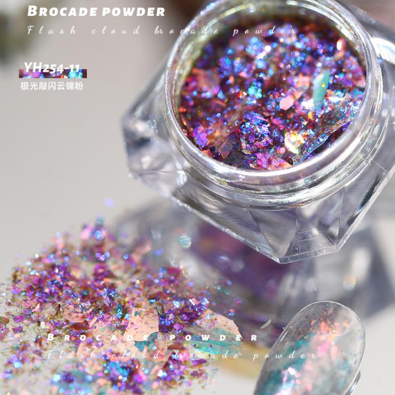 1box Nail Art Glitter Stars Aurora Opal Sequins Nail Rhinestones Gradient Polarized Watercolor Magic Nail Decoration Kit