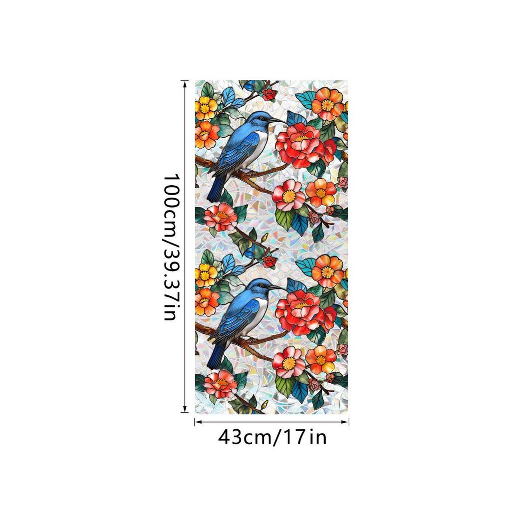 Rainbow Double-Sided Static Cling Glass Sticker - Inlaid Pattern PVC Film