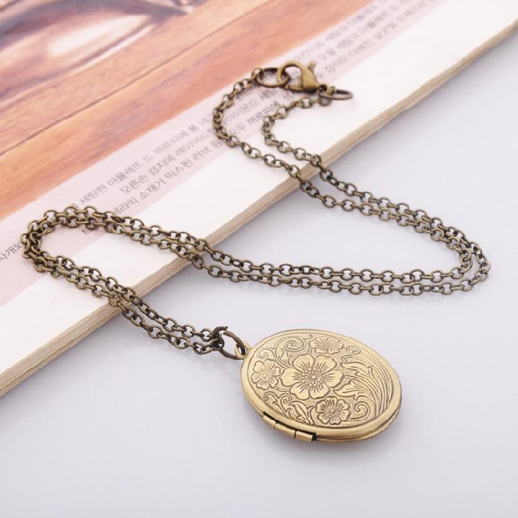 Colar com Pingente de Medalhão Gravado para Foto para Joias de Menina Aniversário