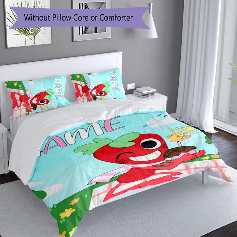 3pcs Custom Name Game Dandy's World Bedding Set,Includes 1 Duvet Cover and 2 Pillowcases,All-season Bedroom Decor