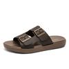 Fashion Summer Men Women's Flip Flops Outdoor Anti-slip Fashionable Retro Buckle Thick Bottom Sandals Beach Shoes Slip-On PVC Material
