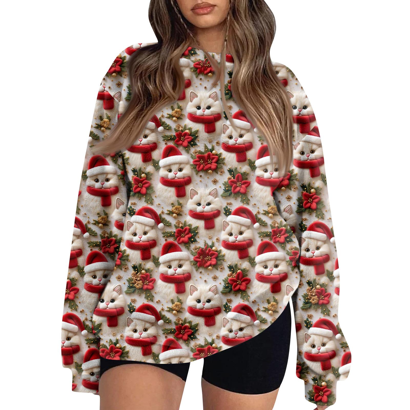 

Women s Fleece Hoodie Long-Sleeve Round Neck Casual Comfortable Loose-Fit Lightweight Women s Hoodie L