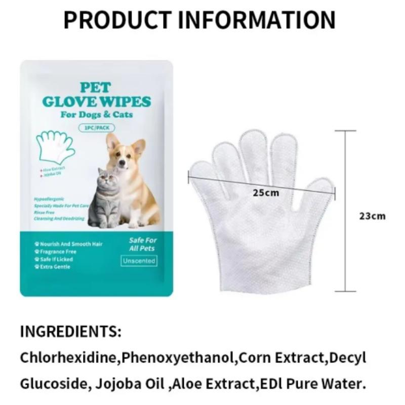 Individually Wrapped Pet Glove Wipes 6PCS Free Wash Dogs And Cats Grooming Wet Hand Wipes