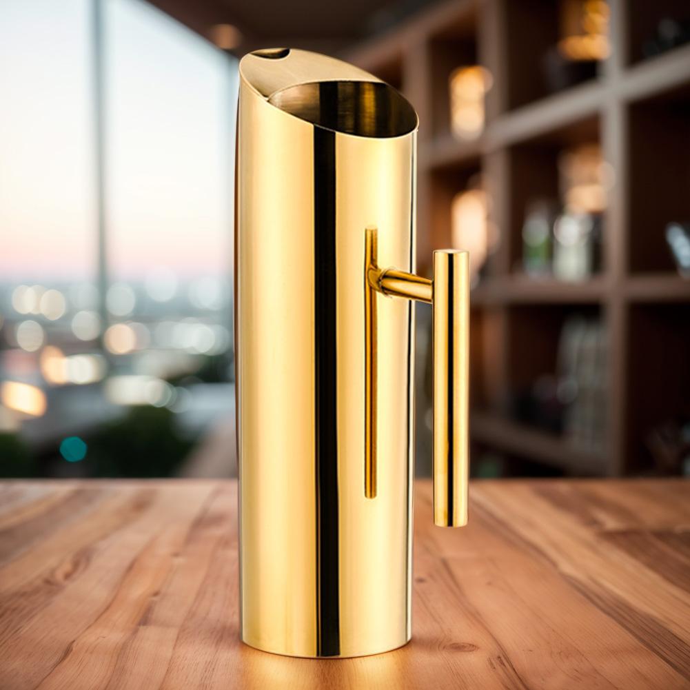 1.5/2L Cold Water Kettle with Handle Stainless Steel Gold Juice Pot Large Capacity Modern Drinks Pitcher for Home Restaurant Bar