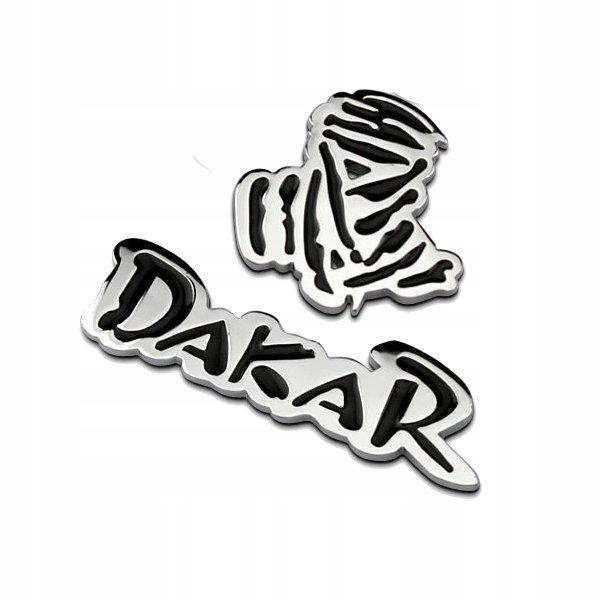 Super Merchant Aufkleber Dakar 3D Emblem Metallisch Silber