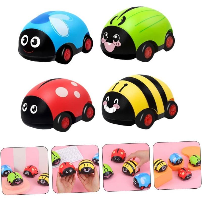 Ladybug Shaped Vehicle for Cognitive Pull Back Car Non Battery Powered Fun for Parent Interaction for Play and Decor