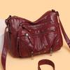 Damentasche Weiches Leder Mehrschichtige Schulter-Umhängetasche Muttertasche