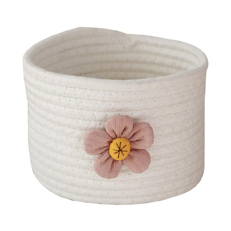 

Cotton Rope Storage Baskes Tabletop Storage Box Folding Storage Basket Sundry
