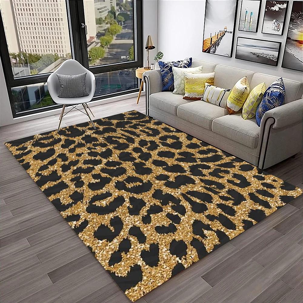 Wild Leopard Stripe Print Series Carpet Rug for Home Living Room Bedroom Sofa Doormat Decor,kid Play Area Rug Non-slip Floor Mat