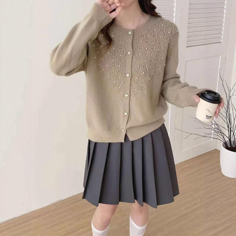Hollow Knitted Cardigan Top Women's New High-end Design Sense Lazy Wind Soft Waxy Casual Versatile Sweater Jacket
