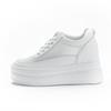 Trendige Plateau-Sneaker für Damen 2025: Atmungsaktives Mesh, Höhensteigerung, Lässiges Weiß.