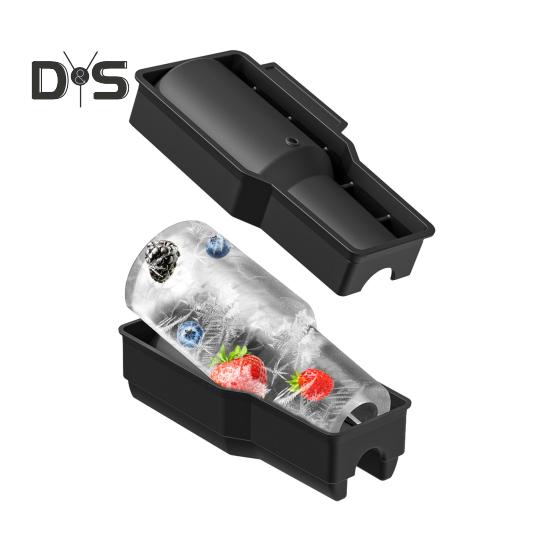 Silicone Ice Cube Tray for 20-40 Oz Tumbler Hollow Cylinder Design Ice Mold with Lid BPA-Free Reusable Ice Cube Maker for Cup H2.0