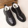 Men's shoes new high-top winter warm cotton shoes fashionable business leather shoes waterproof, windproof, non-slip and wear-resistant casual shoes