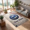 Chicago Cubs Crystal Velvet Rug, Custom Name Text Personalized Non‑Slip Floor Mat for Home Decor Gift