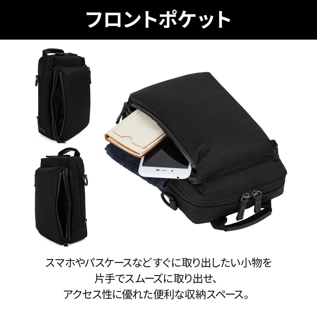 Metrex Shoulder Bag 4L Vertical Lightweight Casual 19111 Black [Ace Gene]