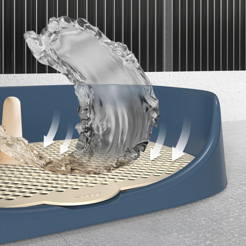 Plastic Dog Potty Tray With Pillar Heightened Fence Pet Training Toliet Mesh Grid Panel Portable Dog Pee Pad Holder Tray Cat