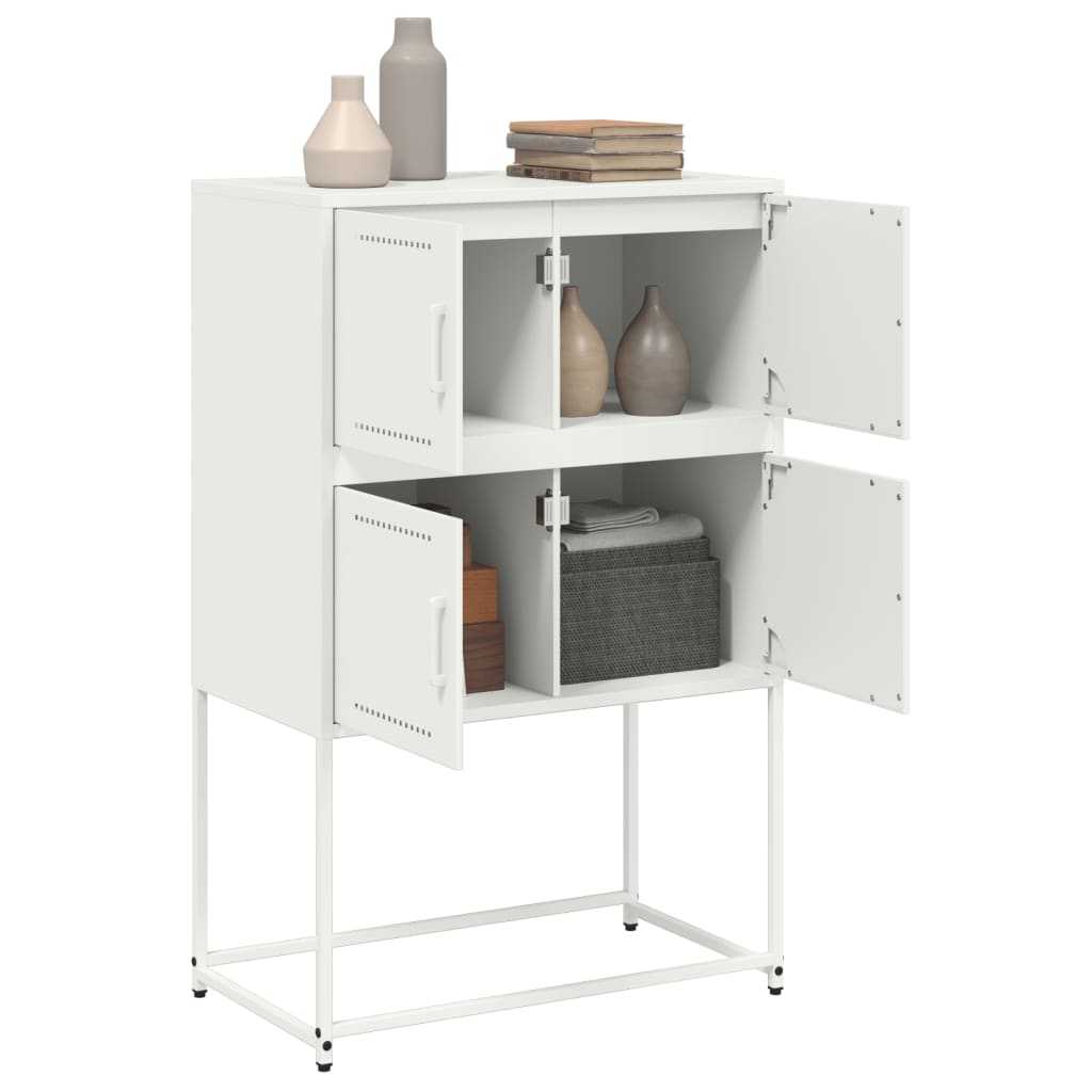 Vidaxl Szafka, Biała, 68,5X38,5X107 Cm, Stal