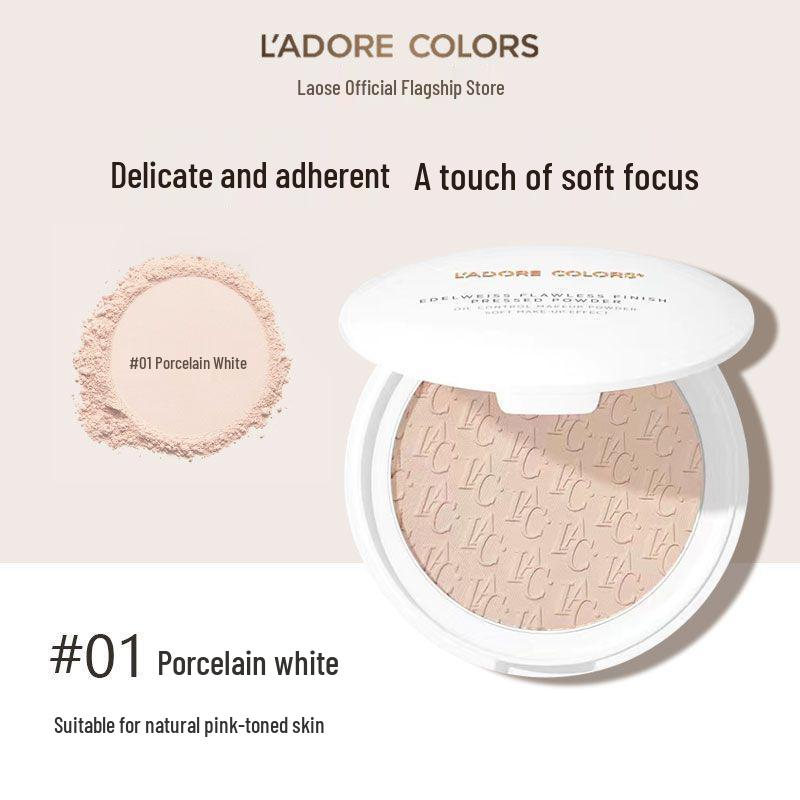 Laocai Edelweiss Matte Mist Powder: Lightweight, Long-Lasting, Oil-Control, Soft Focus Setting Foundation 9.5g
