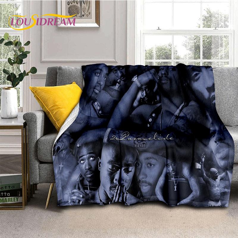 Rapper Eminem Tupac 2pac Hip-Hop Music Rap God Blanket,Soft Throw Blanket for Home Bedroom Bed Sofa Picnic Travel Cover Gift