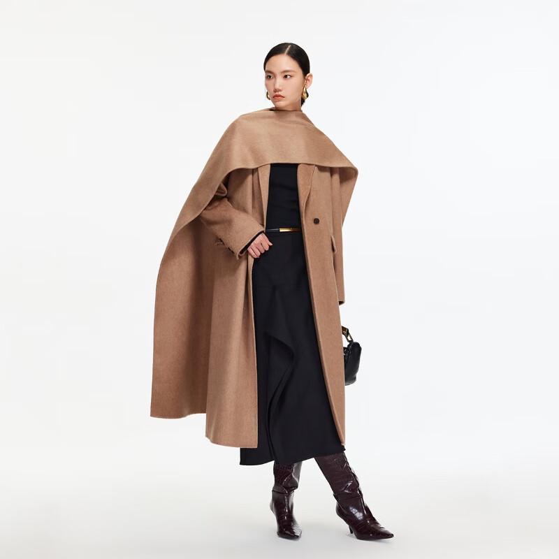 VEROMODA Women's Belted Asymmetrical Collar Midi Dress