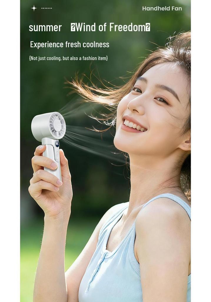 Portable USB Rechargeable Mini Handheld Turbo Fan with Digital Display