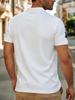 Men's Outdoor Short-Sleeve Polo Shirt with Printed Design (Not Textured), Available in Multiple Sizes. Men's Lapel Polo with White Base and English