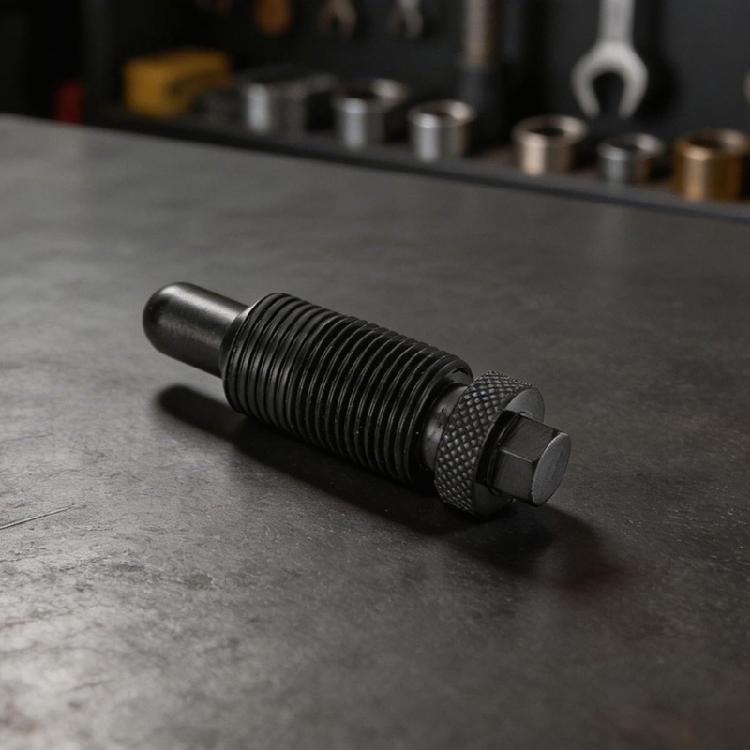 Metal Positioning Tool T40237 for Timing Service Alignment, Rounded Tip Entry, and Threaded Locking Support in Workshop Repair Tasks